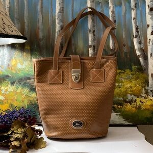 Vtg 90's Dooney&Burke Leather Little Bucket Bag, Made in USA w/ Italian Hardware